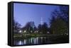 Television Tower, Seen from From Planten Un Blomen, Dusk, Hanseatic City of Hamburg, Germany-Axel Schmies-Framed Stretched Canvas