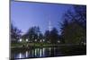 Television Tower, Seen from From Planten Un Blomen, Dusk, Hanseatic City of Hamburg, Germany-Axel Schmies-Mounted Photographic Print