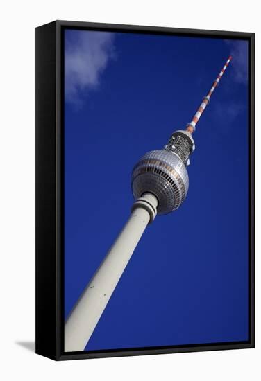Television Tower (Tv) with Blue Sky, Berlin, Germany, Europe-Simon Montgomery-Framed Stretched Canvas