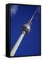 Television Tower (Tv) with Blue Sky, Berlin, Germany, Europe-Simon Montgomery-Framed Stretched Canvas