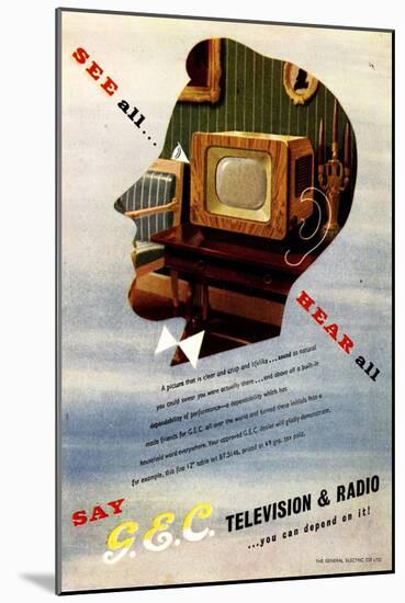 Televisions Gec Marconi, UK, 1940-null-Mounted Giclee Print