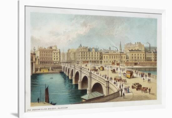 Telford's Bridge over the Clyde at Broomielaw, Glasgow, 1891-null-Framed Giclee Print