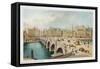 Telford's Bridge over the Clyde at Broomielaw, Glasgow, 1891-null-Framed Stretched Canvas