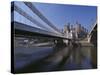 Telford Suspension Bridge, Opened in 1826, Crossing the River Conwy with Conwy Castle, Beyond-Nigel Blythe-Stretched Canvas