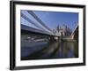 Telford Suspension Bridge, Opened in 1826, Crossing the River Conwy with Conwy Castle, Beyond-Nigel Blythe-Framed Photographic Print