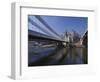 Telford Suspension Bridge, Opened in 1826, Crossing the River Conwy with Conwy Castle, Beyond-Nigel Blythe-Framed Photographic Print