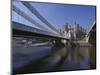 Telford Suspension Bridge, Opened in 1826, Crossing the River Conwy with Conwy Castle, Beyond-Nigel Blythe-Mounted Photographic Print