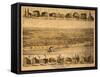 Tell City, Indiana - Panoramic Map-Lantern Press-Framed Stretched Canvas