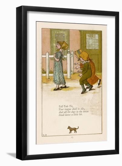 Tell-Tale Tit Your Tongue Shall be Slit and All the Dogs in the Town Shall Have a Little Bit-Kate Greenaway-Framed Art Print