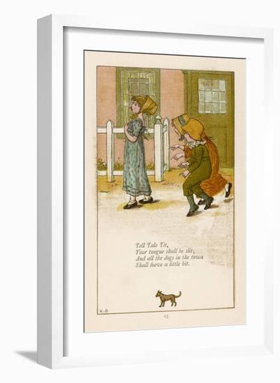 Tell-Tale Tit Your Tongue Shall be Slit and All the Dogs in the Town Shall Have a Little Bit-Kate Greenaway-Framed Art Print