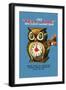 Tell Time Owl Clock-null-Framed Art Print