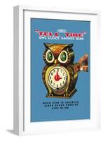 Tell Time Owl Clock-null-Framed Art Print