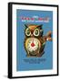 Tell Time Owl Clock-null-Framed Art Print