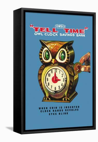 Tell Time Owl Clock-null-Framed Stretched Canvas