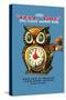 Tell Time Owl Clock-null-Stretched Canvas