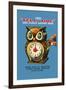 Tell Time Owl Clock-null-Framed Art Print