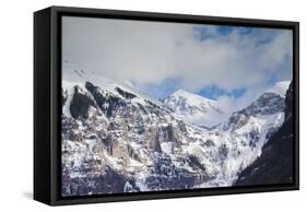 Telluride, Ajax Peak, Mountains, Colorado, USA-Walter Bibikow-Framed Stretched Canvas