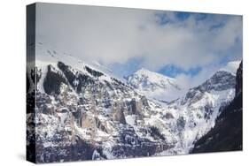 Telluride, Ajax Peak, Mountains, Colorado, USA-Walter Bibikow-Stretched Canvas