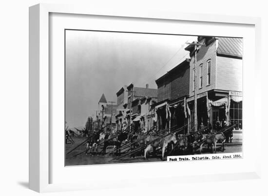 Telluride, Colorado - View of a Pack Train-Lantern Press-Framed Art Print