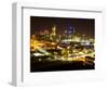 Telsta Dome and Melbourne CBD at Night, Victoria, Australia-David Wall-Framed Photographic Print