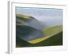 Temblor Range, Overlapping Hills in Fog, Kern County, California, USA-Terry Eggers-Framed Photographic Print