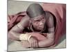 Tembu Miner Wearing Red Ochre Dyed Blanket Awaits Medial Check, Johannesburg, South Africa 1950-Margaret Bourke-White-Mounted Photographic Print