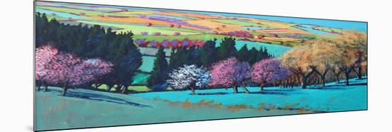 Teme Valley April (Acrylic on Board)-Paul Powis-Mounted Premium Giclee Print