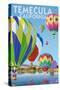 Temecula, California - Hot Air Balloons-Lantern Press-Stretched Canvas