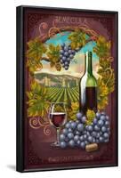 Temecula, California - Merlot Wine Scene-Lantern Press-Framed Art Print