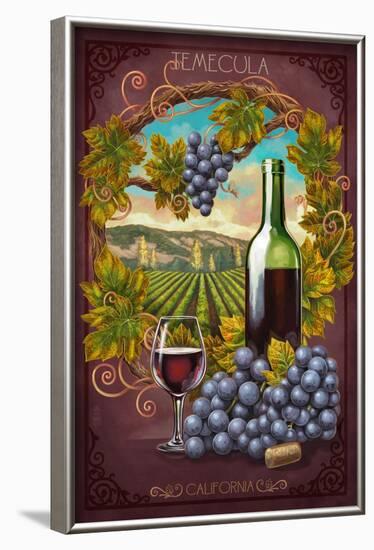 Temecula, California - Merlot Wine Scene-Lantern Press-Framed Art Print