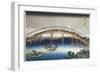 Temma Bridge, Osaka, Japan, 1830-Katsushika Hokusai-Framed Giclee Print