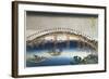 Temma Bridge, Osaka, Japan, 1830-Katsushika Hokusai-Framed Giclee Print