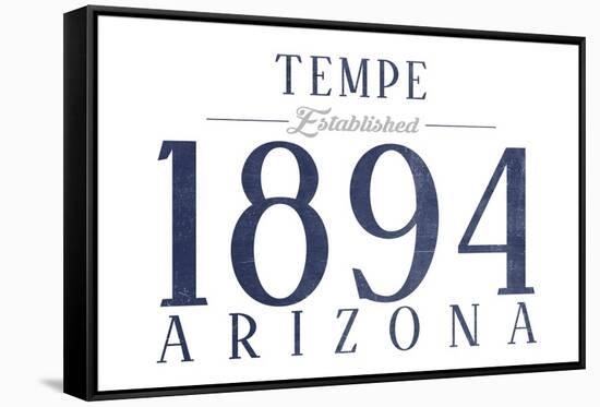 Tempe, Arizona - Established Date (Blue)-Lantern Press-Framed Stretched Canvas