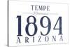Tempe, Arizona - Established Date (Blue)-Lantern Press-Stretched Canvas