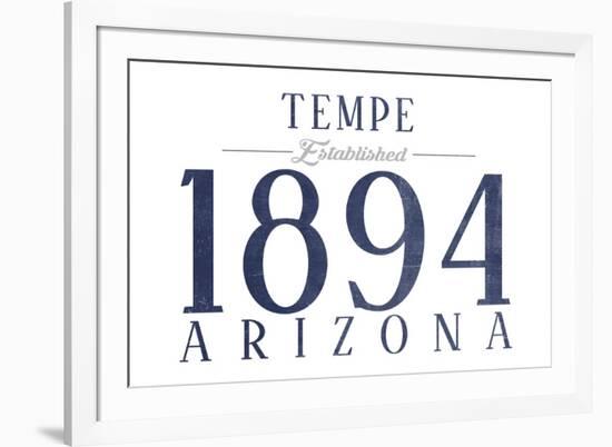 Tempe, Arizona - Established Date (Blue)-Lantern Press-Framed Art Print