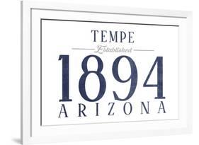 Tempe, Arizona - Established Date (Blue)-Lantern Press-Framed Art Print