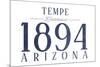 Tempe, Arizona - Established Date (Blue)-Lantern Press-Mounted Art Print