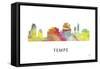 Tempe Arizona Skyline-Marlene Watson-Framed Stretched Canvas