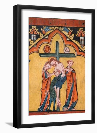 Tempera on Wood of the Descent from the Cross-null-Framed Art Print
