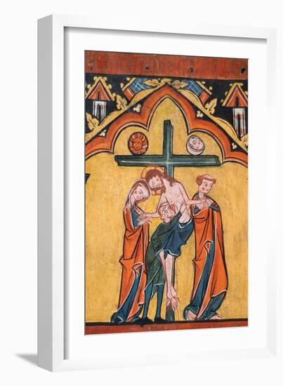 Tempera on Wood of the Descent from the Cross-null-Framed Art Print