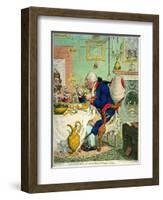 Temperance Enjoying a Frugal Meal, Published by Hannah Humphrey, 1792-James Gillray-Framed Giclee Print