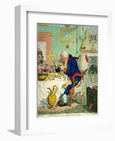 Temperance Enjoying a Frugal Meal, Published by Hannah Humphrey, 1792-James Gillray-Framed Giclee Print