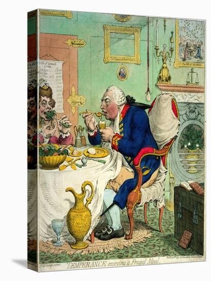 Temperance Enjoying a Frugal Meal, Published by Hannah Humphrey, 1792-James Gillray-Stretched Canvas