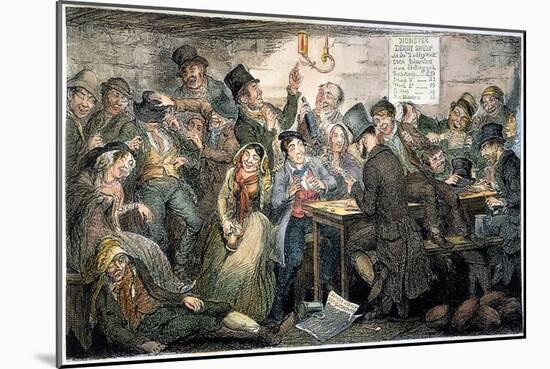 Temperance Movement, 1848-George Cruikshank-Mounted Giclee Print