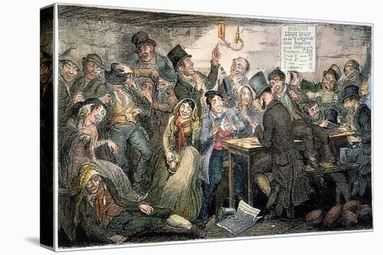 Temperance Movement, 1848-George Cruikshank-Stretched Canvas