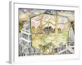 Temperate House - Kew under Evening Sky-Michael Chase-Framed Giclee Print