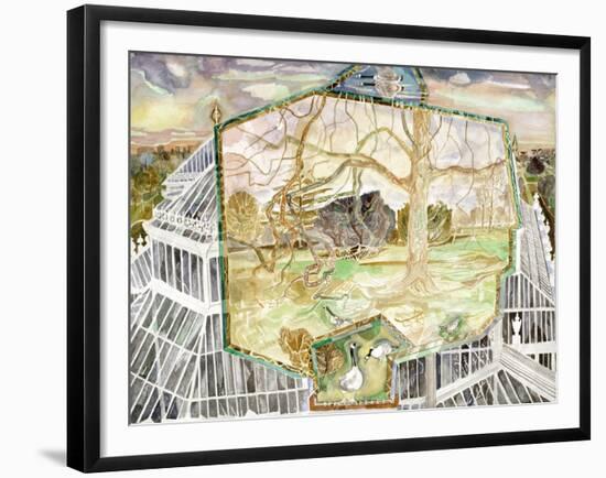 Temperate House - Kew under Evening Sky-Michael Chase-Framed Giclee Print