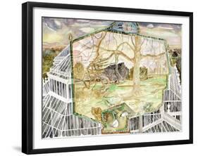Temperate House - Kew under Evening Sky-Michael Chase-Framed Giclee Print
