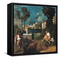 Tempest, detail-Giorgione-Framed Stretched Canvas