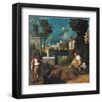 Tempest, detail-Giorgione-Framed Art Print